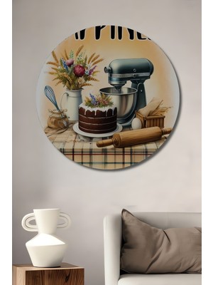 Teona Ahşap Mutluluğun Evdeki Lezzeti Ahşap Mdf Dekoratif Ev/işyeri Duvar Tablo Yuvarlak Ev/işyeri Duvar Tablo