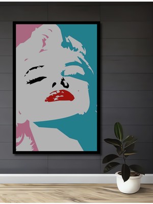 Teona Ahşap Çerçeve Görünümlü Marilyn Monroe Dekoratif Ahşap Mdf Ev Duvar Tablo Dikdörtgen Ev Duvar Tablo