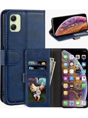 M.TK Moveteck Samsung Galaxy A07 Kılıf 360 Tam Kaplar Deri Dokulu Kapaklı Cüzdan Standlı Kartvizitli Kopçalı Kapak