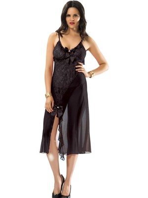 Beruflic Siyah Şifon Gecelik - 209