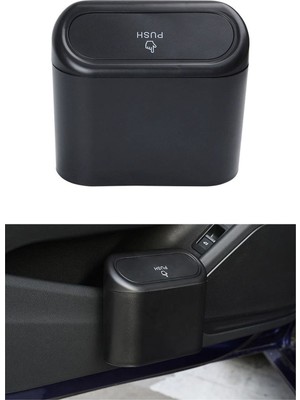 Gözpar Oto Mega Oto Market Oto Araba Kapaklı Organizer Çöp Kovası Siyah