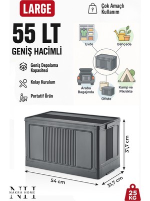 Nakra Home Çok Amaçlı Katlanır Kasa Organizer Düzenleyici Üst Üste Geçmeli Portatif Saklama Kutusu