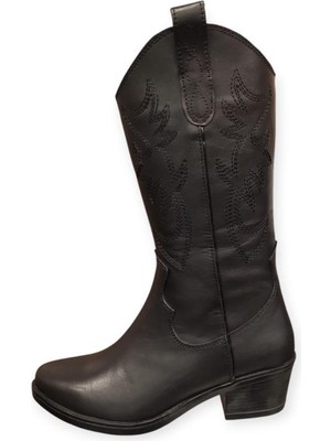 Venüs 25440005K Topuklu Western Deri Kadın Çizme