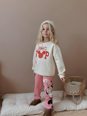 Jolly Kids Kız Çocuk Karakter Baskılı Kedili Sweatshirtli Kışlık Takım