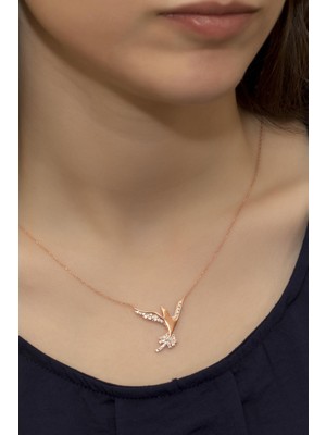 By Barun Beyaz Taşlı Anka Kuşu Kolye Gümüş Kolye