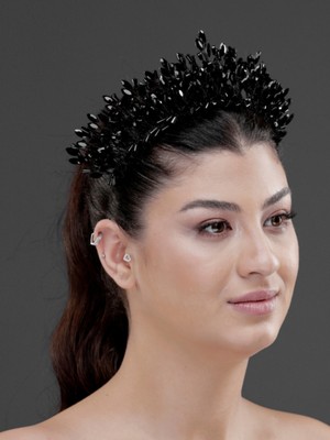 Magic Tiara Taş Detaylı Kristal Prenses Taç – Işıltılı Gelin, Nişan ve Özel Davet Saç Aksesuarı