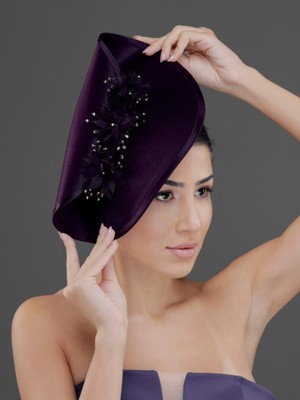 Magic Tiara Çiçek ve Boncuk Detaylı Zarif Kadın Davet Kepi – Özel Gün, Nikah ve Nişan Şapkası