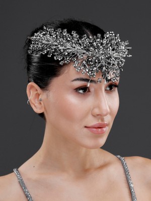 Magic Tiara Kristal Çiçek Detaylı Işıltılı Taç – Zarif Saç Aksesuarı