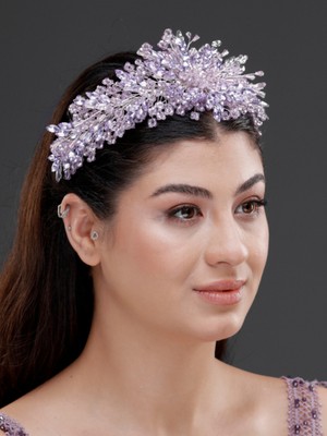 Magic Tiara Kristal Çiçek Detaylı Işıltılı Taç – Zarif Saç Aksesuarı