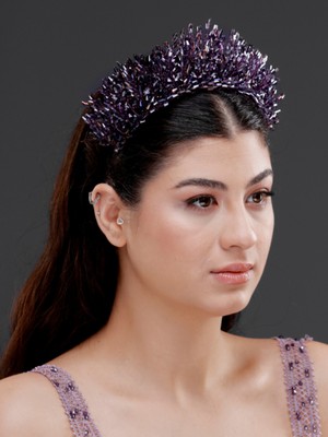 Magic Tiara Kristal Detaylı Işıltılı Gelin, Kutlama Tacı – Zarif Taşlı Düğün, Nişan ve Kına Saç Aksesuarı