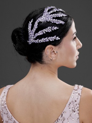 Magic Tiara Yaprak Formlu Kristal Taşlı Şık Saç Tokası – Gelin, Nişan ve Özel Gün Saç Aksesuarı (2'li paket)