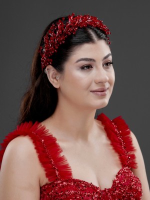 Magic Tiara Kristal Taşlı Geniş Form Zarif Taç – Gelin, Nişan ve Özel Gün Saç Aksesuarı