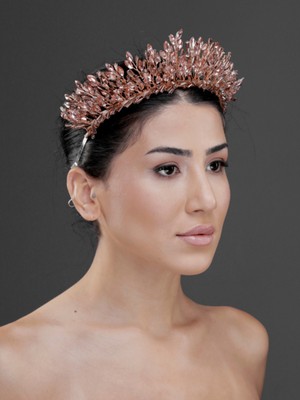 Magic Tiara Taş Detaylı Kristal Prenses Taç – Işıltılı Gelin, Nişan ve Özel Davet Saç Aksesuarı