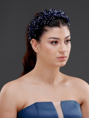 Magic Tiara Kristal Taşlı Geniş Form Zarif Taç – Gelin, Nişan ve Özel Gün Saç Aksesuarı