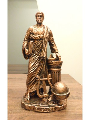 Antioch Art and Design Tasarım Antik Yunan Düşünür Pisagor Biblo 27 cm Ev Dekor Dekoratif Hediyelik