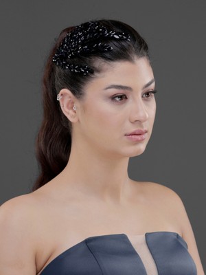 Magic Tiara Yaprak Formlu Kristal Taşlı Zarif Saç Tokası – Gelin, Nişan ve Özel Gün Saç Aksesuarı