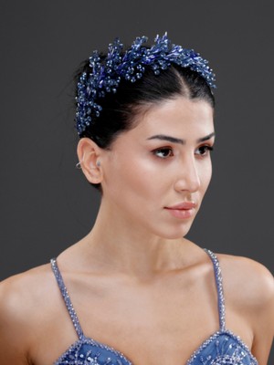 Magic Tiara Kristal Taşlı Geniş Form Zarif Taç – Gelin, Nişan ve Özel Gün Saç Aksesuarı