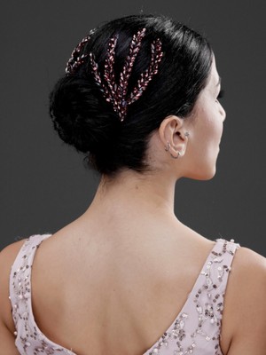 Magic Tiara Yaprak Formlu Kristal Taşlı Şık Saç Tokası – Gelin, Nişan ve Özel Gün Saç Aksesuarı (2'li paket)