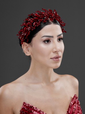 Magic Tiara Kristal Taşlı Geniş Form Zarif Taç – Gelin, Nişan ve Özel Gün Saç Aksesuarı