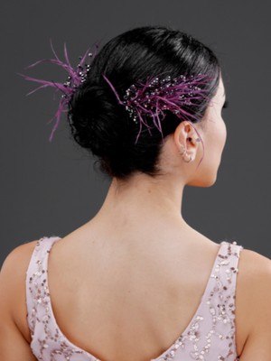 Magic Tiara Inci ve Tüy Detaylı Gelin, Nişan ve Özel Davet Saç Aksesuarı (2'li paket)