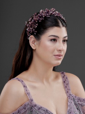 Magic Tiara Kristal Taşlı Geniş Form Zarif Taç – Gelin, Nişan ve Özel Gün Saç Aksesuarı