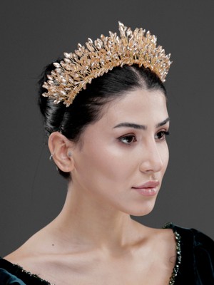 Magic Tiara Taş Detaylı Kristal Prenses Taç – Işıltılı Gelin, Nişan ve Özel Davet Saç Aksesuarı