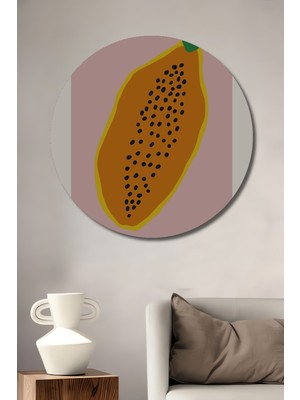 Teona Ahşap Veracruz Papaya Ahşap Mdf Dekoratif Ev/işyeri Duvar Tablo Yuvarlak Ev/işyeri Duvar Tablo
