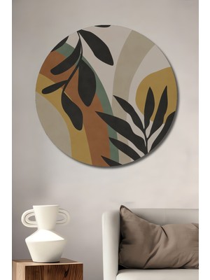 Teona Ahşap Retro Bohem Dekoratif Ahşap Mdf Ev/işyeri Duvar Tablo Yuvarlak Ev/işyeri Duvar Tablo