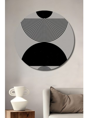 Teona Ahşap Soyut Geometrik Şekiller Dekoratif Ahşap Mdf Ev/işyeri Duvar Tablo Yuvarlak Ev/işyeri Duvar Tablo