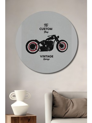 Teona Ahşap Vintage Motosiklet Ahşap Mdf Dekoratif Ev/işyeri Duvar Tablo Yuvarlak Ev/işyeri Duvar Tablo