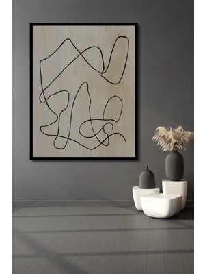 Teona Ahşap Çerçeve Görünümlü Soyut Sanat Dekoratif Ahşap Mdf Ev Duvar Tablo Dikdörtgen Ev Duvar Tablo