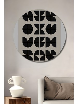 Teona Ahşap Geometrik Desenli Dekoratif Ahşap Mdf Ev/işyeri Duvar Tablo Yuvarlak Ev/işyeri Duvar Tablo