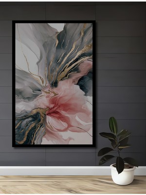 Teona Ahşap Çerçeve Görünümlü Soyut Sanat Dekoratif Ahşap Mdf Ev Duvar Tablo Dikdörtgen Ev Duvar Tablo