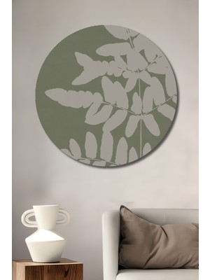 Teona Ahşap Tropikal Yapraklar Dekoratif Ahşap Mdf Ev/işyeri Duvar Tablo Yuvarlak Ev/işyeri Duvar Tablo