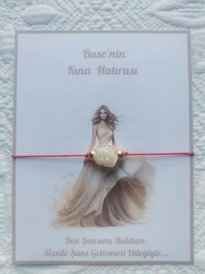 İ&DBABY 48 Adet Kişiye Özel Gül Inci Model Düğün Nikah Nişan Söz Kına Hatırası Dağıtmalık Hediyelik Bileklik