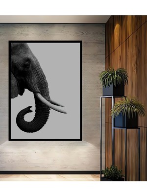 Teona Ahşap Çerçeve Görünümlü Güçlü Fil Ahşap Mdf Dekoratif Işyeri Duvar Tablo Dikdörtgen Işyeri Duvar Tablo