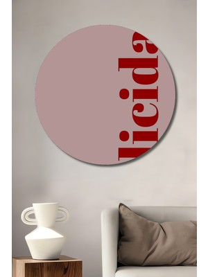 Teona Ahşap Mutluluk Temalı Dekoratif Ahşap Mdf Ev/işyeri Duvar Tablo Yuvarlak Ev/işyeri Duvar Tablo