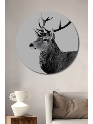 Teona Ahşap Asil Geyik Ahşap Mdf Dekoratif Ev/işyeri Duvar Tablo Yuvarlak Ev/işyeri Duvar Tablo