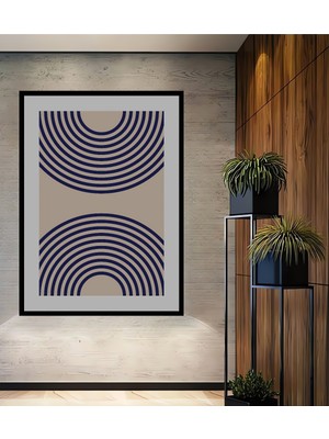 Teona Ahşap Çerçeve Görünümlü Soyut Daireler Dekoratif Ahşap Mdf Ev Duvar Tablo Dikdörtgen Ev Duvar Tablo