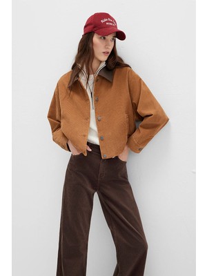 Mavi Kahverengi Kısa Kadife Ceket 1110842-70381