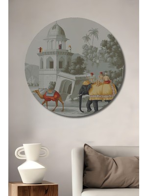 Teona Ahşap Egzotik Hayvanlar ve Mimari Dekoratif Ahşap Mdf Işyeri Duvar Tablo Yuvarlak Işyeri Duvar Tablo