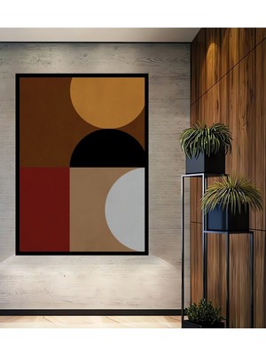 Teona Ahşap Çerçeve Görünümlü Soyut Sanat Ahşap Mdf Dekoratif Ev Duvar Tablo Dikdörtgen Ev Duvar Tablo