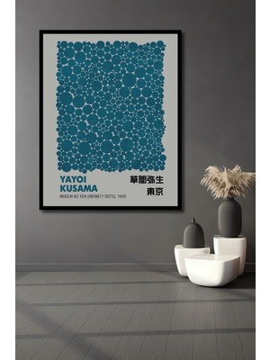 Teona Ahşap Çerçeve Görünümlü Yayoi Kusama Sonsuz Noktalar Ahşap Mdf Dekoratif Tablo Dikdörtgen Tablo