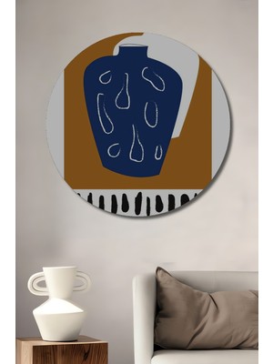 Teona Ahşap Soyut Vazolar Ahşap Mdf Dekoratif Ev/işyeri Duvar Tablo Yuvarlak Ev/işyeri Duvar Tablo