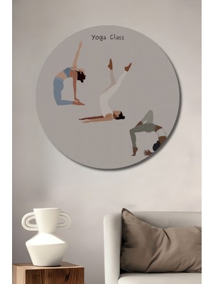 Teona Ahşap Yoga Pozları Dekoratif Ahşap Mdf Ev/işyeri Duvar Tablo Yuvarlak Ev/işyeri Duvar Tablo