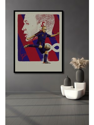 Teona Ahşap Çerçeve Görünümlü Futbol Efsanesi Ahşap Mdf Dekoratif Ev Duvar Tablo Dikdörtgen Ev Duvar Tablo