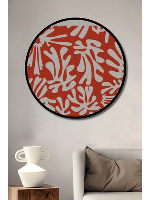 Teona Ahşap Çerçeve Görünümlü Matisse Soyut Desenli Ahşap Mdf Dekoratif Ev Duvar Tablo Yuvarlak Ev Duvar Tablo