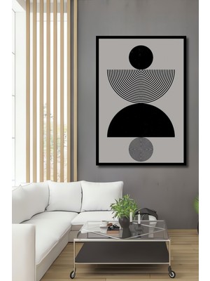 Teona Ahşap Çerçeve Görünümlü Minimalist Geometrik Şekiller Ahşap Mdf Dekoratif Dikdörtgen Ev,işyeri Duvar Tablo