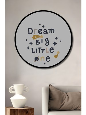 Teona Ahşap Çerçeve Görünümlü Hayallerini Büyük Tut Ahşap Mdf Dekoratif Ev Duvar Tablo Yuvarlak Ev Duvar Tablo