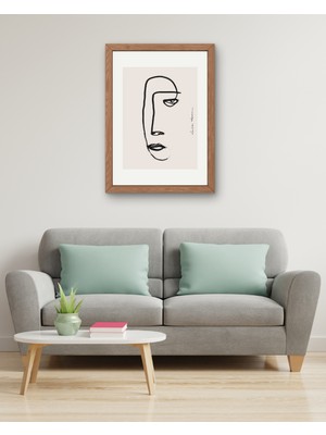 Fuart.Co Kadın Yarım Surat Dijital Baskı Poster (Çerçevesiz) MOFU